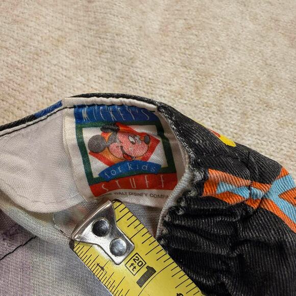 Walt Disney Mickey Mouse Black Multi 80s Painters Hat Cap Rare KIDS ELASTIC BACK - Picture 9 of 10